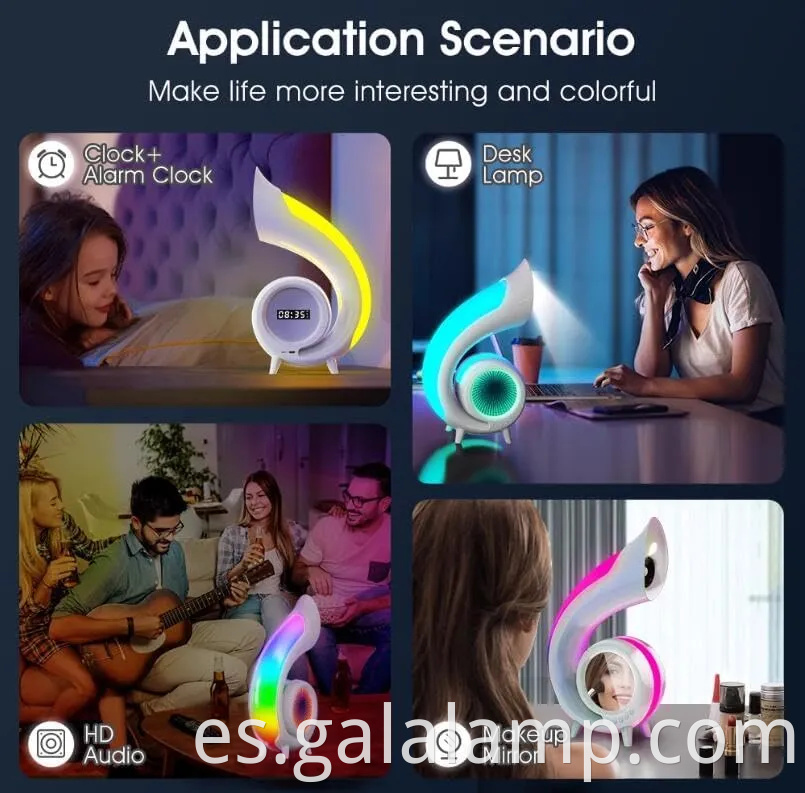 Altavoz Bluetooth de inspiración vintage con colorida pantalla LED Clock